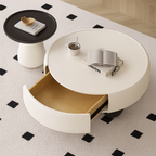 Elegant Cream Coffee Table with Storage Drawers