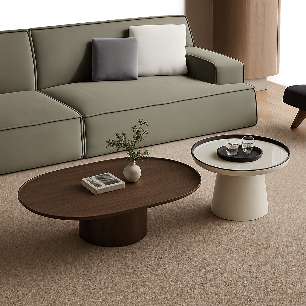Nordic Elegance: Minimalist Oval Coffee Table