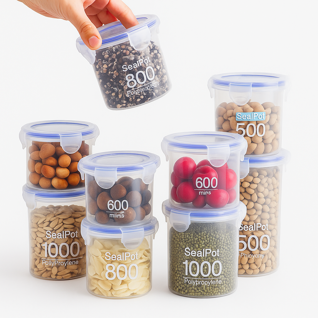 Premium Transparent Kitchen Food Storage Set - Moisture-Proof & Large Capacity