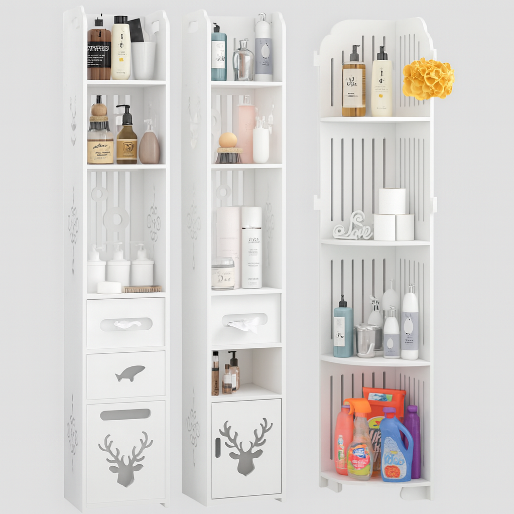 Elegant Bathroom Corner Storage Cabinet - Maximize Space & Style
