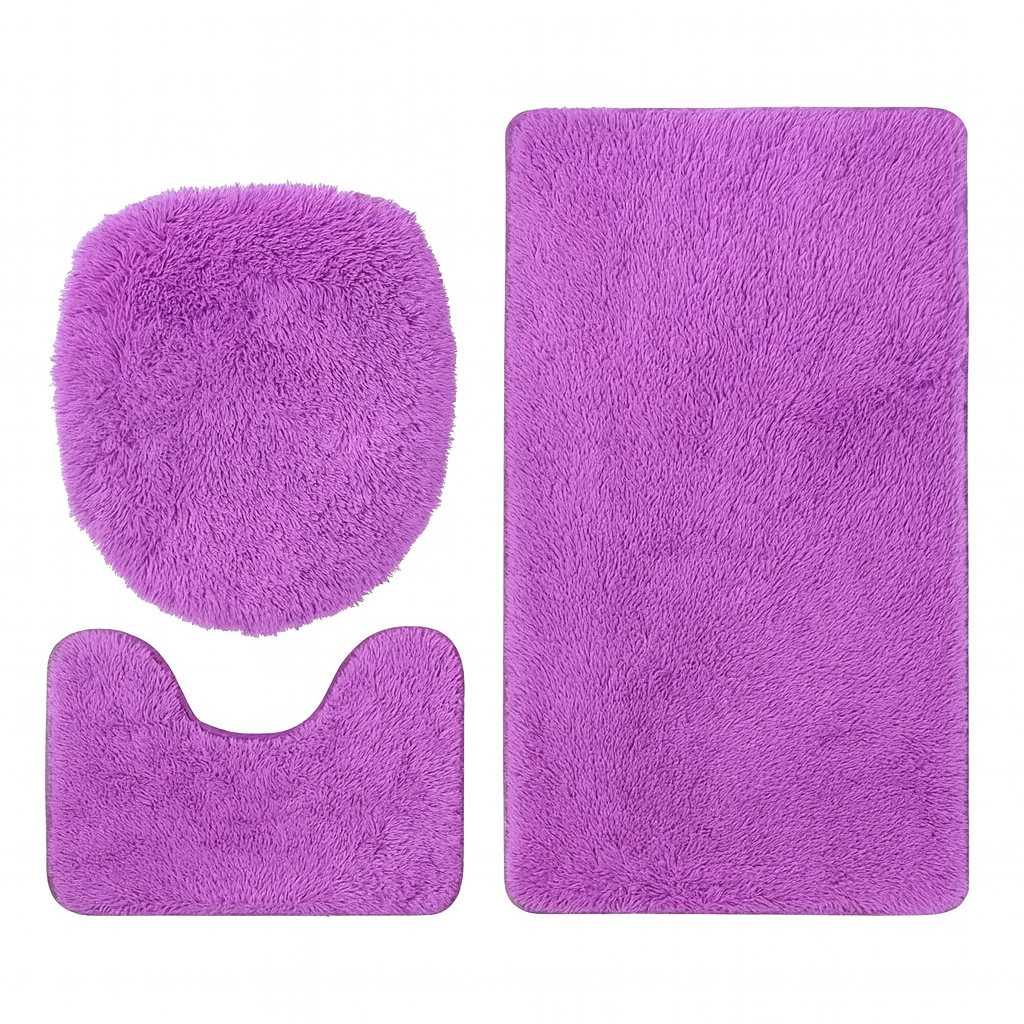 Luxurious Fluffy Bathroom Mat Set - Comfort and Style