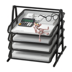 Elegant 3-Tier Mesh Desk Organizer - Maximize Your Workspace