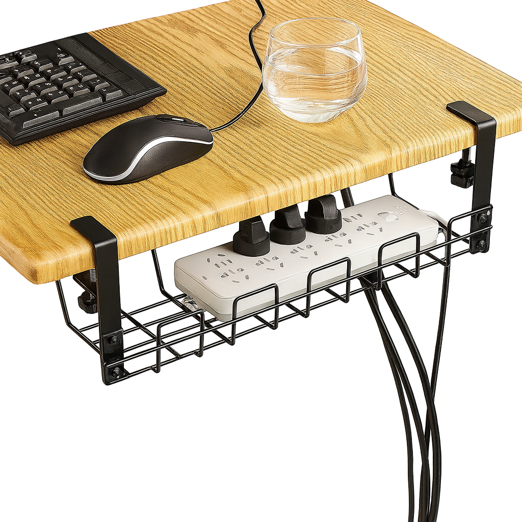 Elegant Under-Desk Metal Cable Organizer