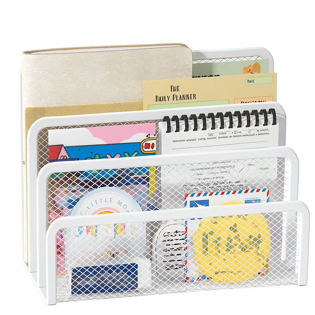 Elegant Metal Mesh Desk Organizer - Streamline Your Workspace