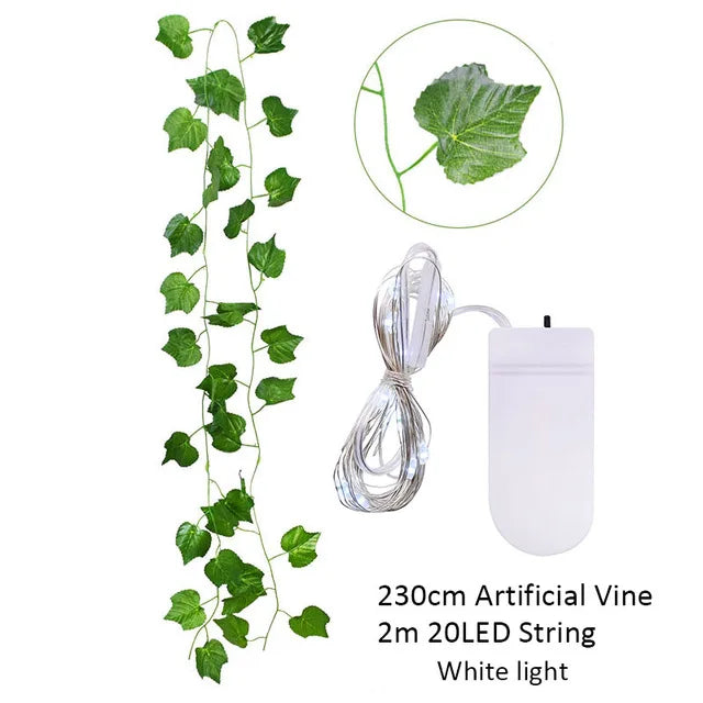 Elegant Silk Ivy Vine with LED Lights for Home Décor