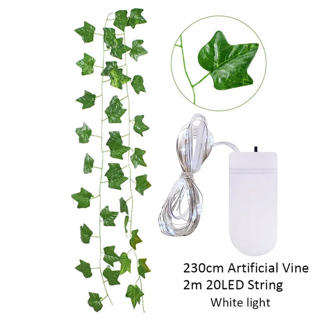 Elegant Silk Ivy Vine with LED Lights for Home Décor