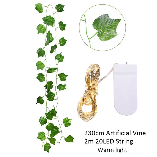 Elegant Silk Ivy Vine with LED Lights for Home Décor