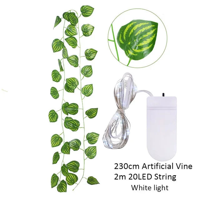 Elegant Silk Ivy Vine with LED Lights for Home Décor