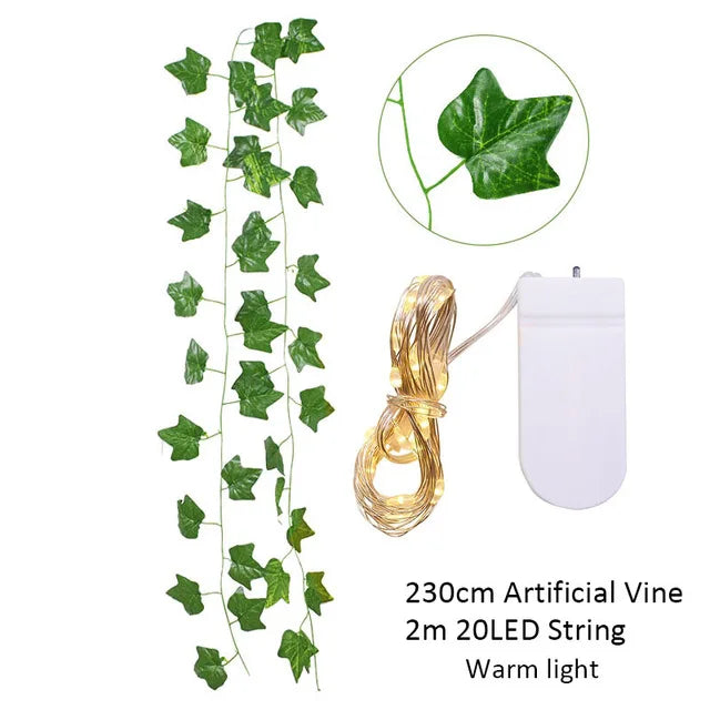 Elegant Silk Ivy Vine with LED Lights for Home Décor