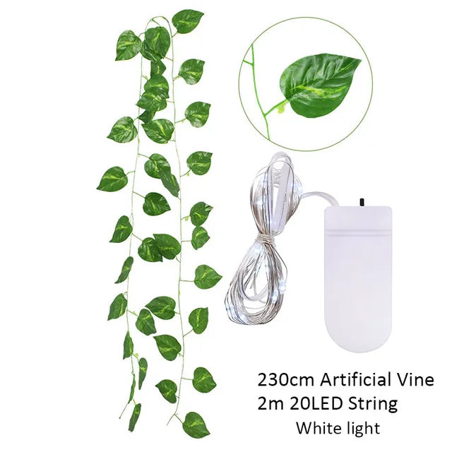 Elegant Silk Ivy Vine with LED Lights for Home Décor