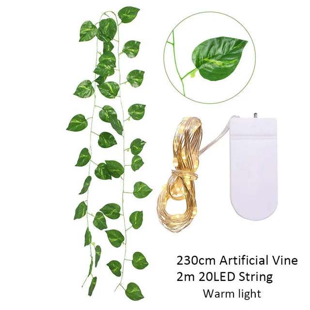 Elegant Silk Ivy Vine with LED Lights for Home Décor