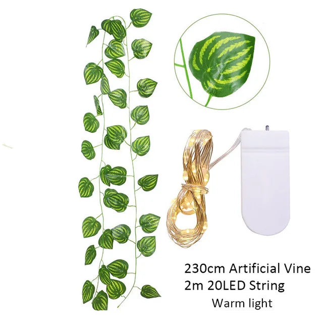 Elegant Silk Ivy Vine with LED Lights for Home Décor