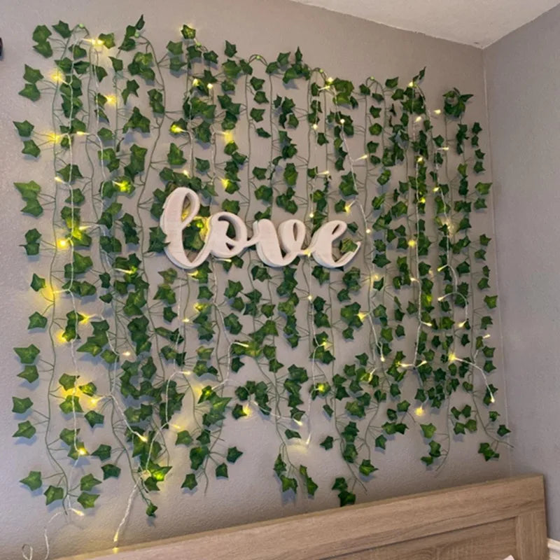 Elegant Silk Ivy Vine with LED Lights for Home Décor