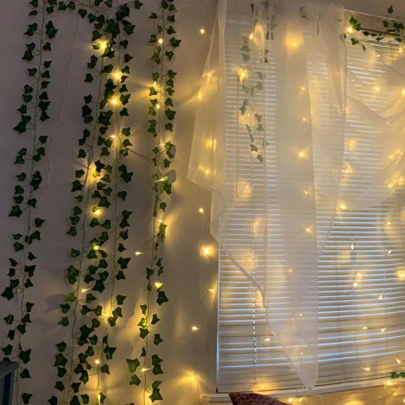 Elegant Silk Ivy Vine with LED Lights for Home Décor
