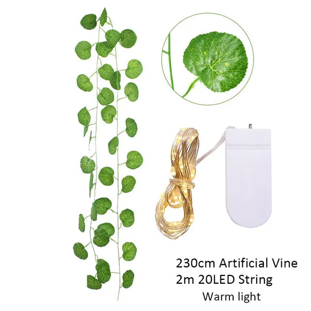 Elegant Silk Ivy Vine with LED Lights for Home Décor