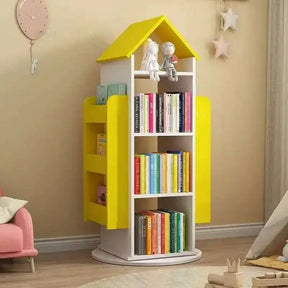 Enchanting 360° Rotating Children's Wooden Bookshelf