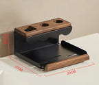 Elegant Walnut Toothbrush Holder & Organizer
