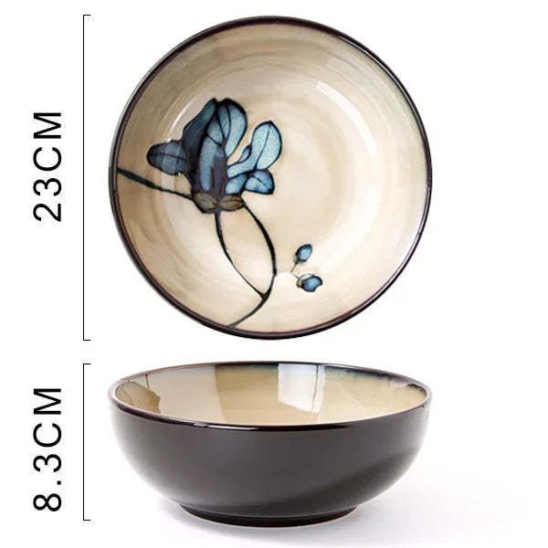 Exquisite Hand-Painted Ceramic Floral Dish Set