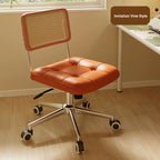 Ergonomic Retro Leather Office Chair with Mesh Back