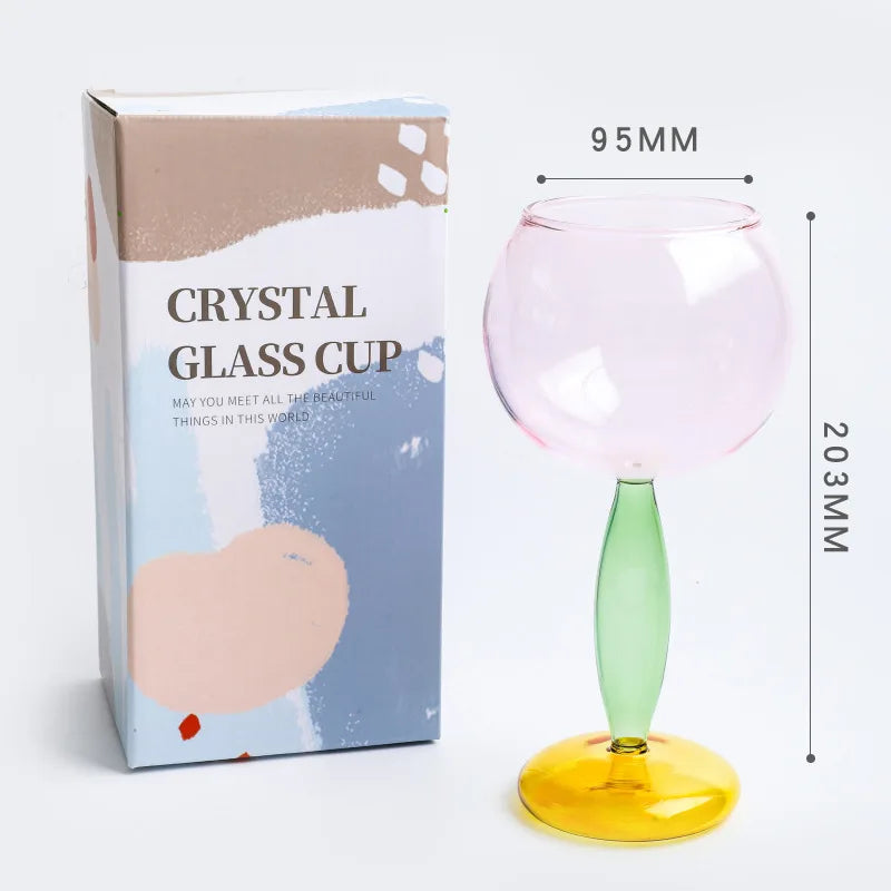 Elegant Contrast Color Glass Goblet - Creative Stemware