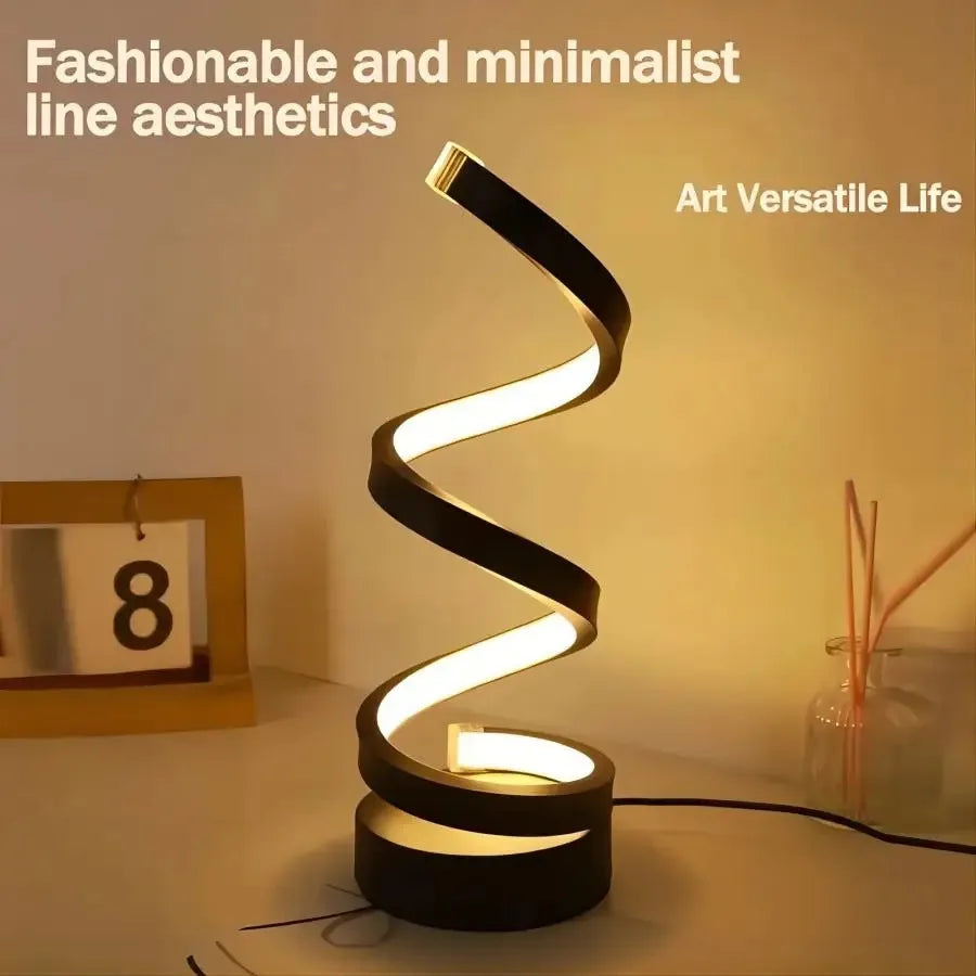 Elegant Spiral LED Table Lamp - Modern Ambiance Enhancer