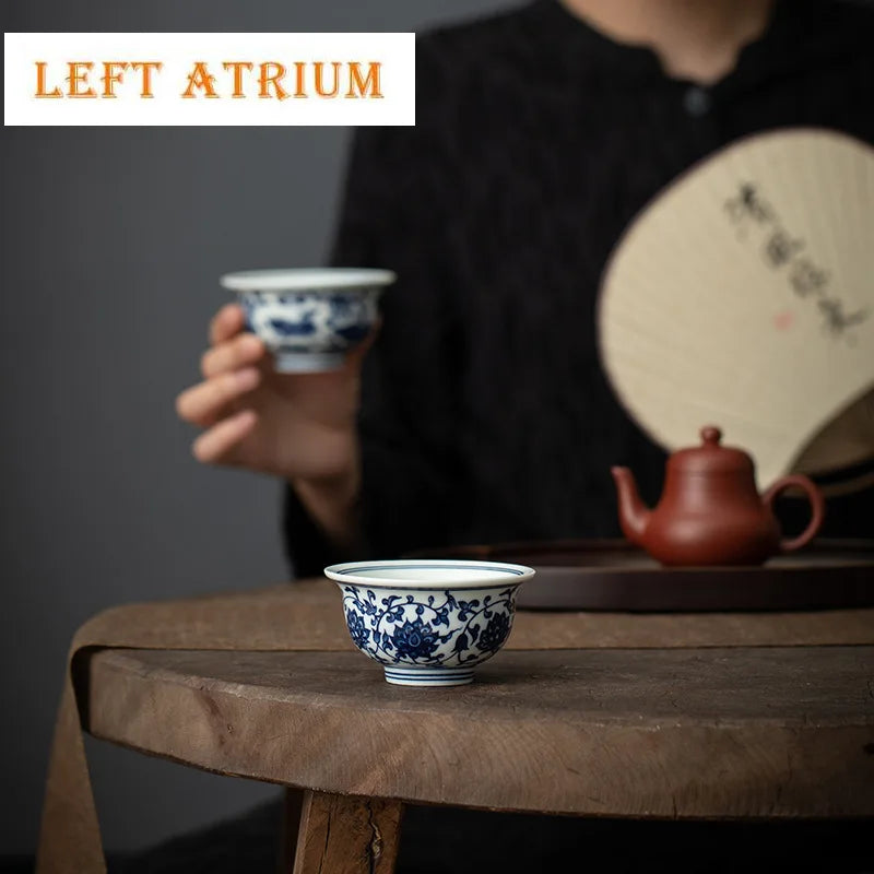 Exquisite Blue and White Porcelain Teacup - Masterpiece Ceramic