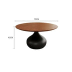 Elegant Round Wooden Coffee Table Set for Living Room