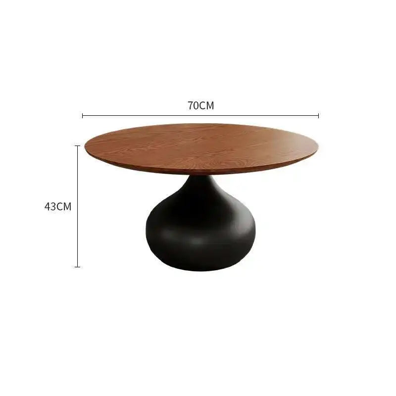 Elegant Round Wooden Coffee Table Set for Living Room