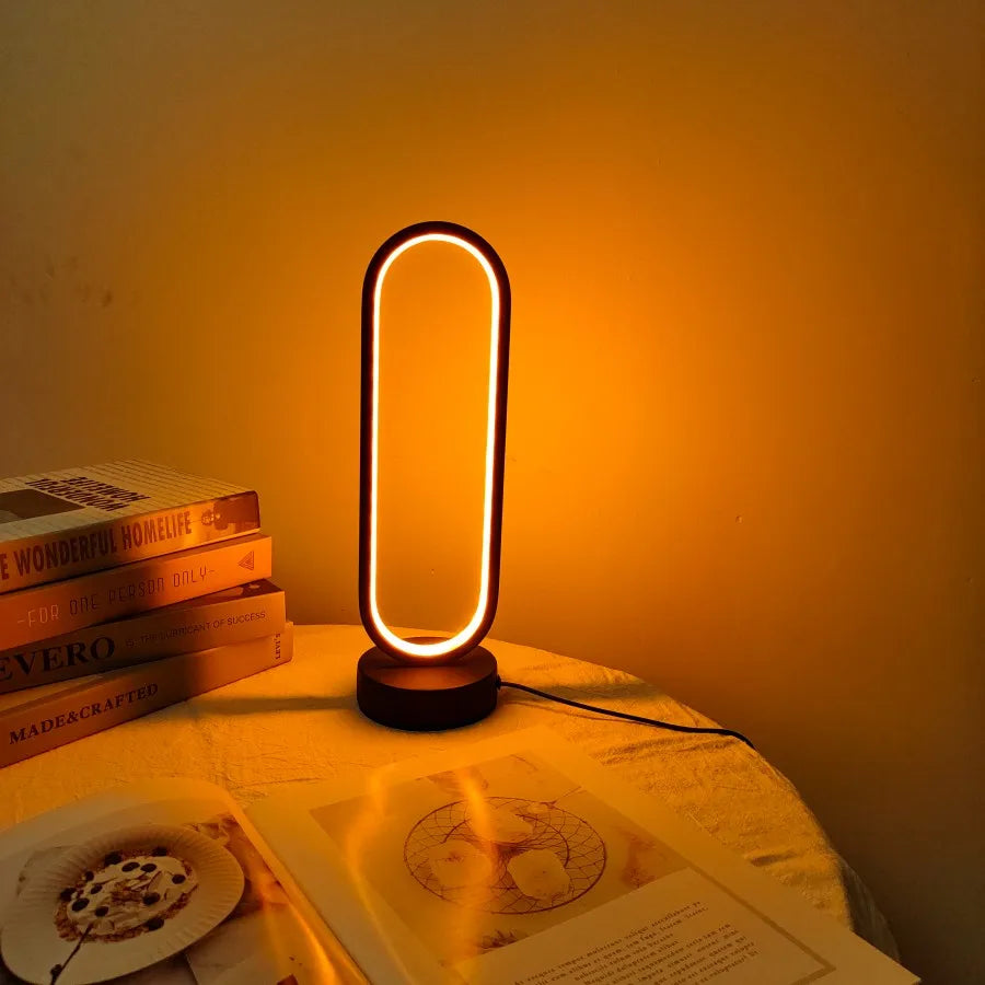 Elegant LED Ring Lamp with Three-Color Dimming