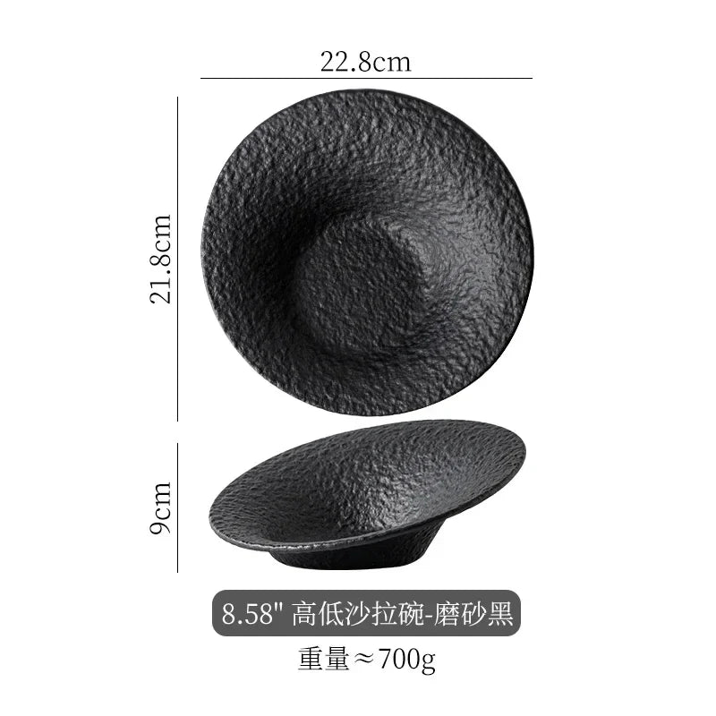 Elegant Oblique Ceramic Dining Bowl
