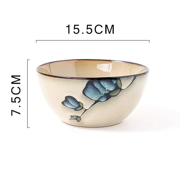Exquisite Hand-Painted Ceramic Floral Dish Set