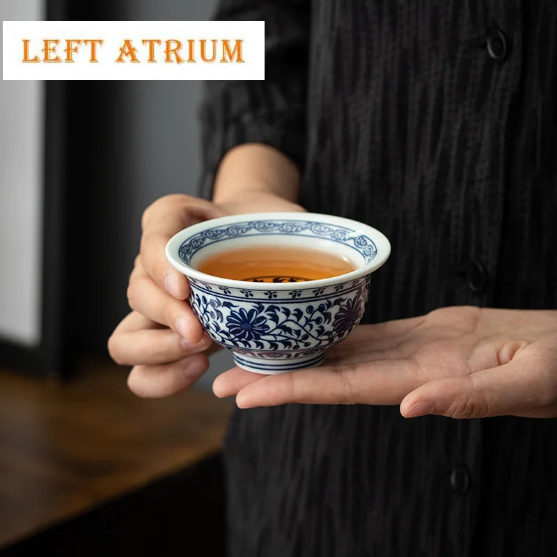 Exquisite Blue and White Porcelain Teacup - Masterpiece Ceramic