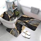 Elegant Marble Bath Mat Set - Luxurious Anti-Slip Comfort