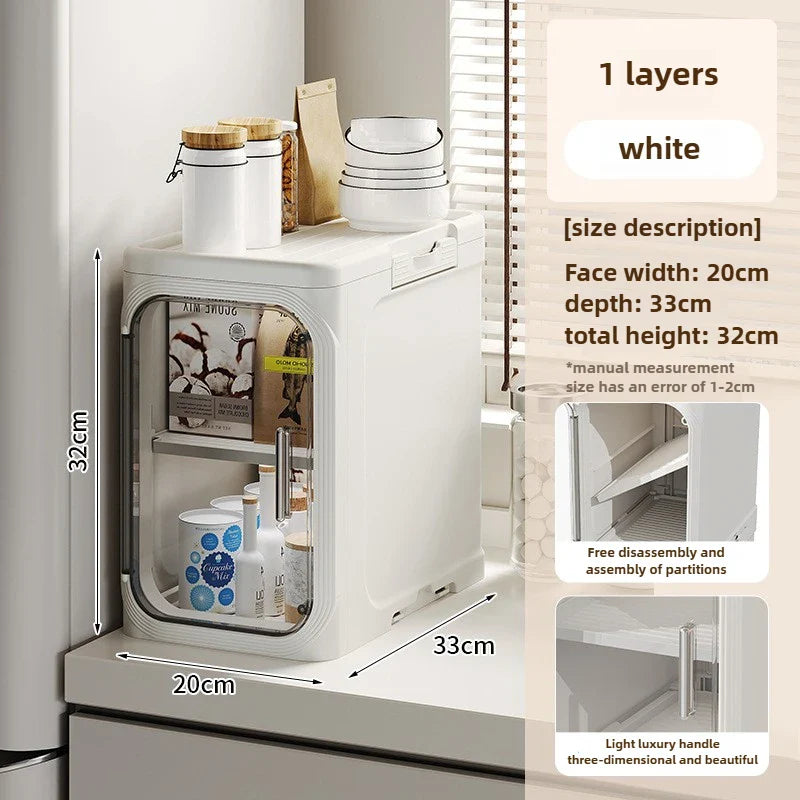 Elegant Narrow Bathroom Storage Cabinet with Wheels