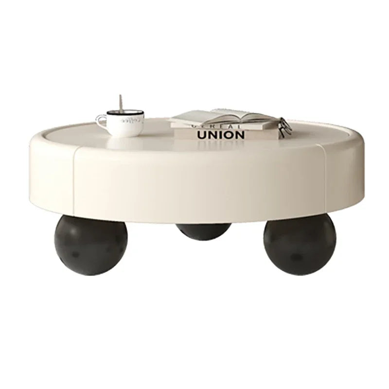 Elegant Cream Coffee Table with Storage Drawers