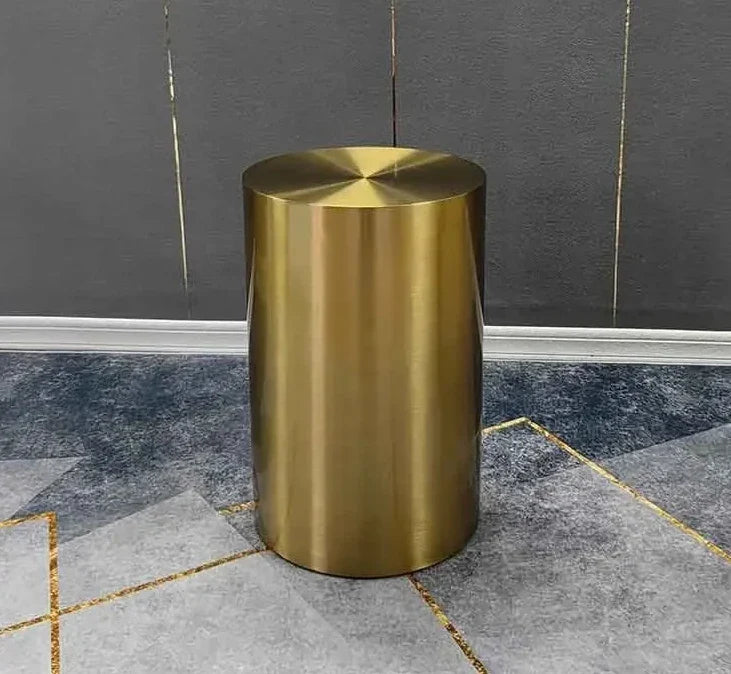 Elegant Golden Round Coffee Table – Modern Sophistication