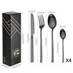 Exquisite Stainless Steel Cutlery Set - 16-Piece Luxury Tableware