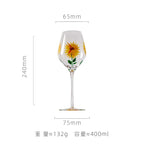 Exquisite Hand-Painted Floral Wine Goblet