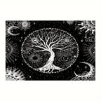 Elegant Bohemian Tapestry - Tree of Life & Celestial Harmony