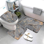 Elegant Marble Bath Mat Set - Luxurious Anti-Slip Comfort