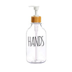 Elegant Amber Soap Dispenser Set with Bamboo Accents