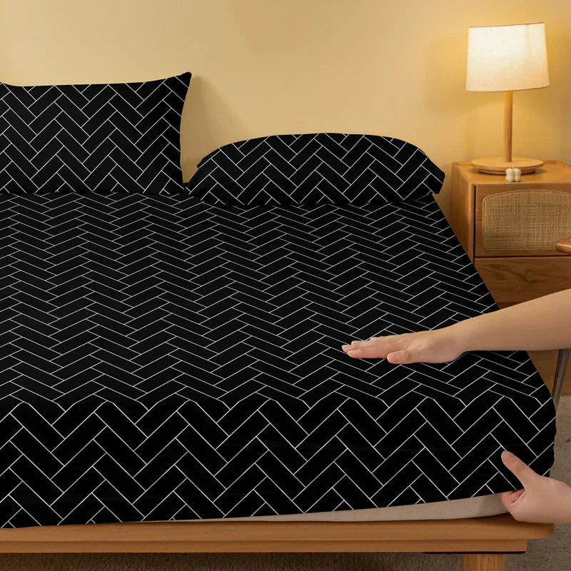 Luxurious Geometric Pattern Frosted Bedsheet