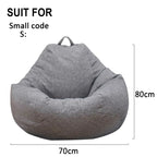 Large Small Lazy Sofa Cover Chairs Without Filler Linen Cloth Lounger Seat Bean Bag Pouf Puff Couch Tatami Living Room