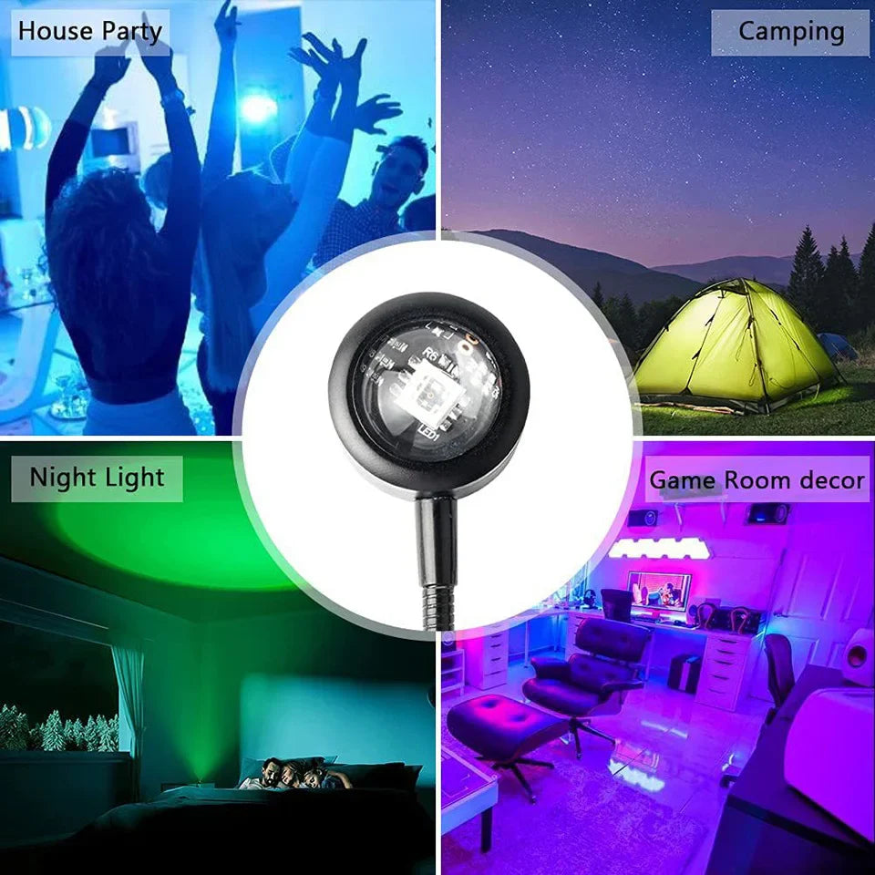 USB Sunset Lamp LED Rainbow Neon Night Light Projector Photography Wall Atmosphere Lighting for Bedroom Room Decor Nightlights