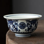 Exquisite Blue and White Porcelain Teacup - Masterpiece Ceramic