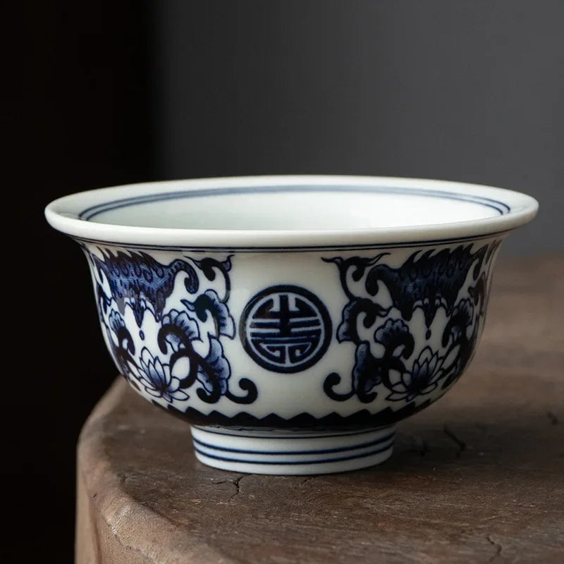 Exquisite Blue and White Porcelain Teacup - Masterpiece Ceramic