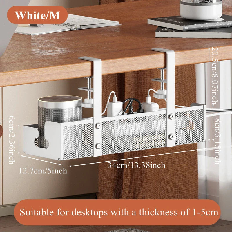 Elegant Under Desk Cable Management Tray with Clamp