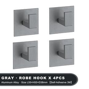 Black Self-Adhesive Wall Hooks For Hanging Keys Clothes Hanger Door 3M Robe Hook Coat Rack Towel Holder Bathroom Accessories
