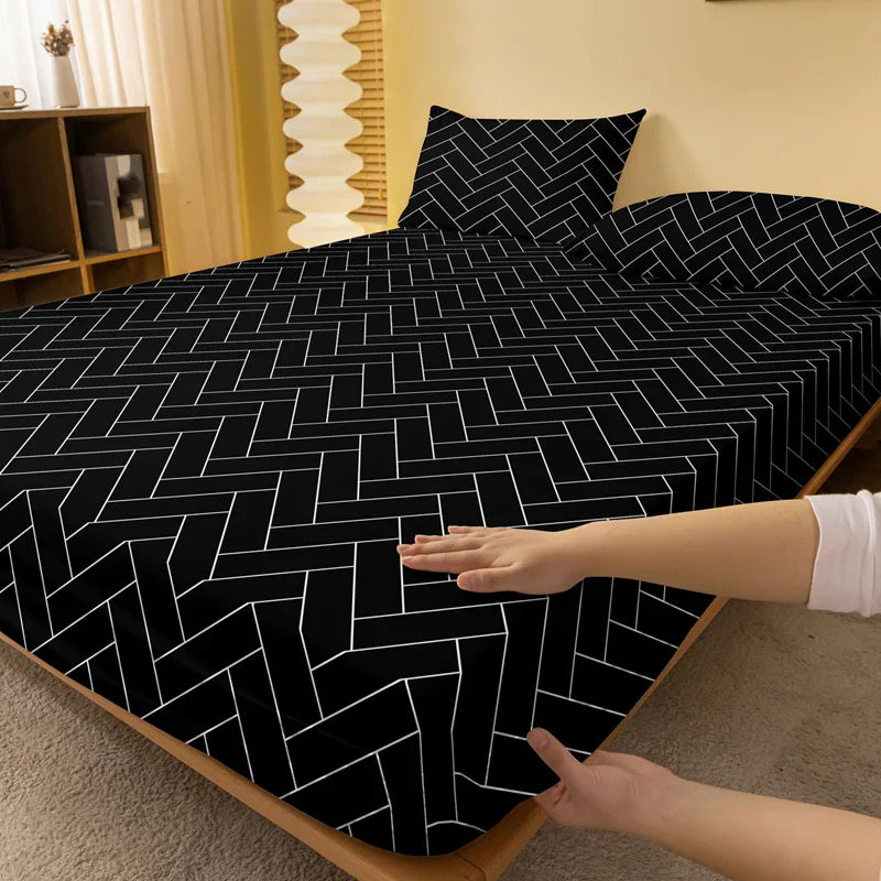 Luxurious Geometric Pattern Frosted Bedsheet