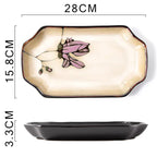 Exquisite Hand-Painted Ceramic Floral Dish Set